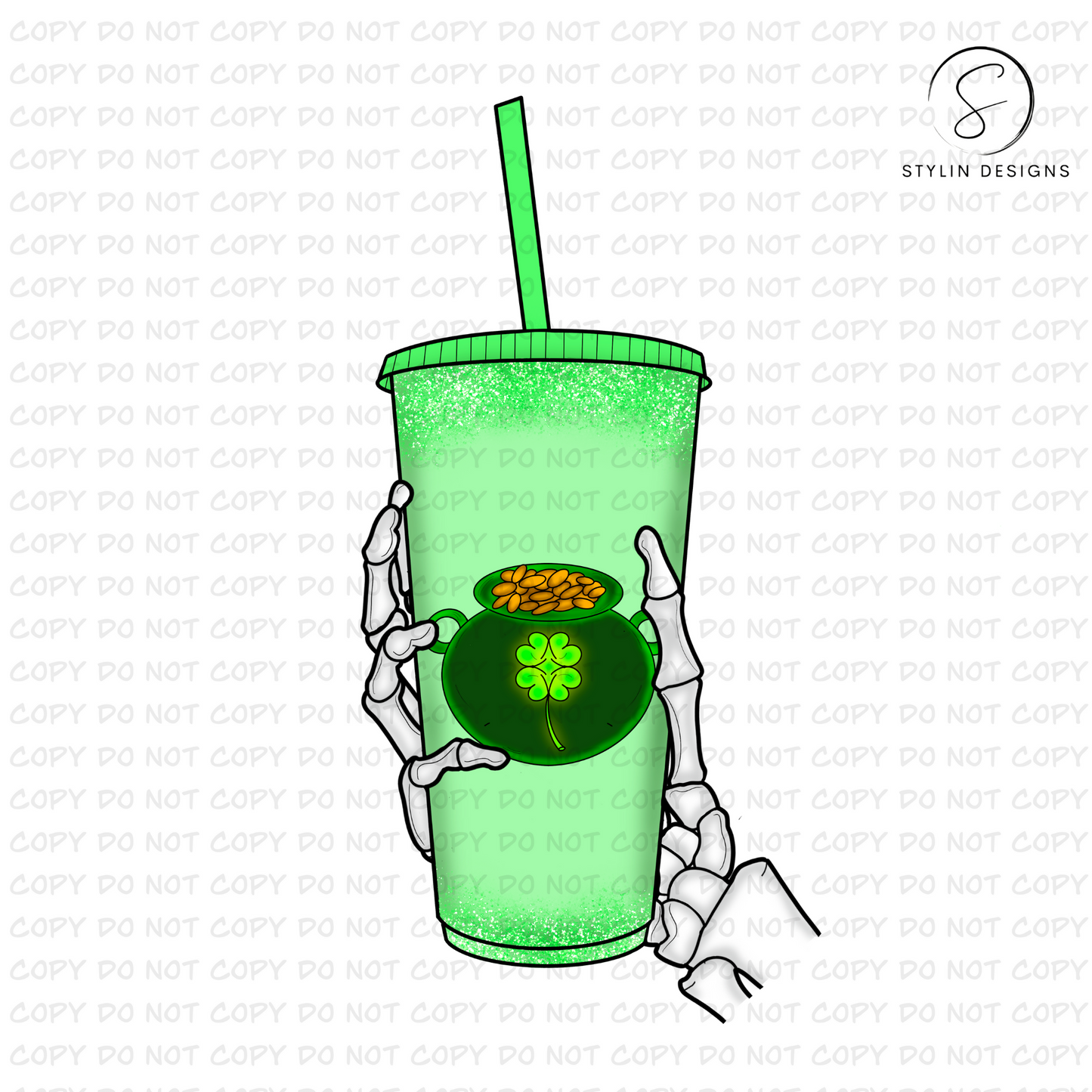 St Patty's Day Skellie Hand Coffee