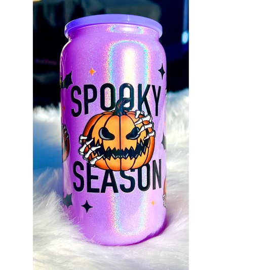 Spooky Season UV DTF Glass Can