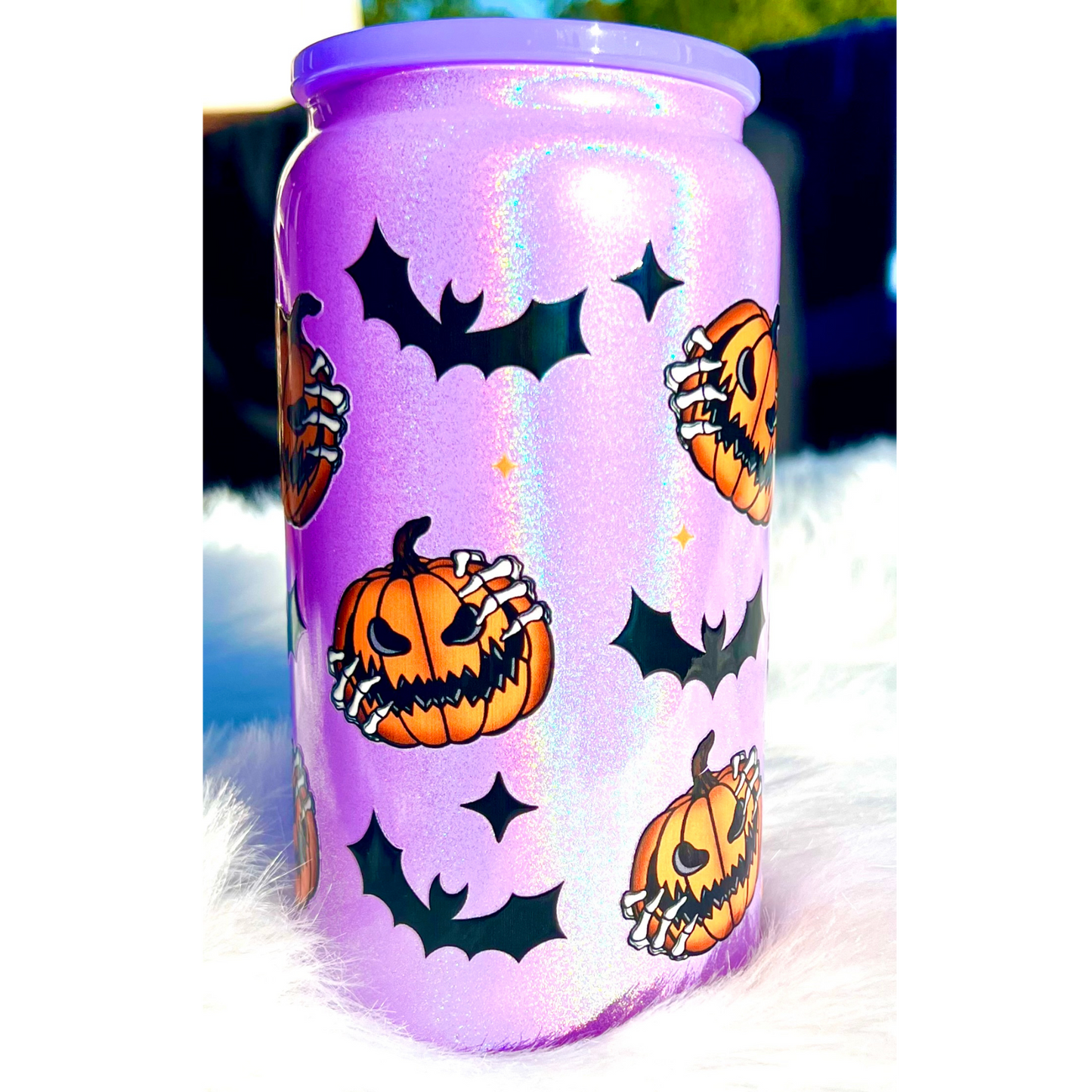 Spooky Season UV DTF Glass Can