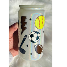 Sports Mom UV DTF Glass Can