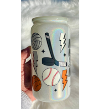Sports Mom UV DTF Glass Can