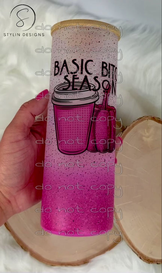 Basic B*tch Season 24oz Glass Tumbler