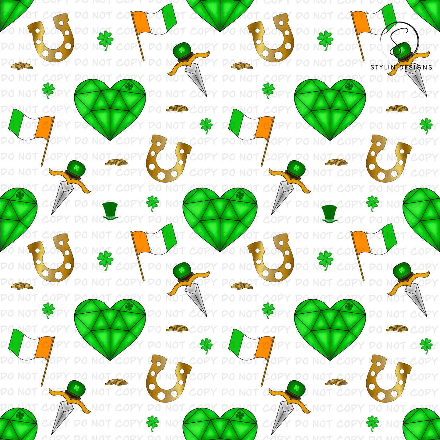 St Patrick's Day Dagger Seamless