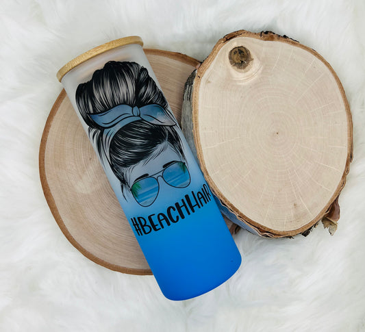 #BeachHair Glass Tumbler