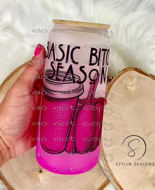 Basic B*tch Season 20oz Glass Tumbler