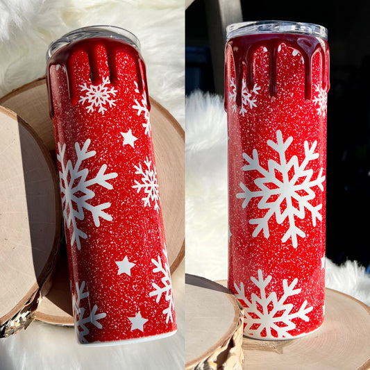 Red Snowflakes Tumbler