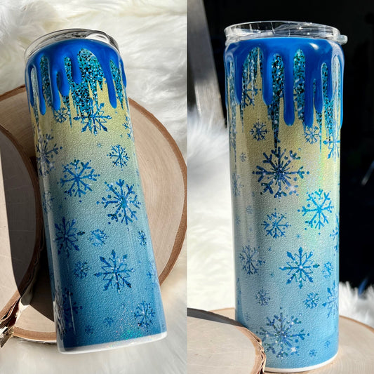 Blue Snowflakes Tumbler