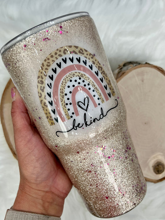 Be Kind Glitter Tumbler