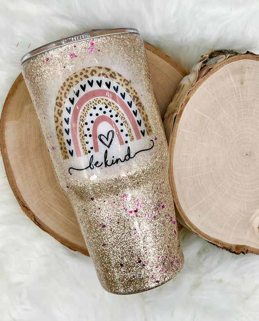 Be Kind Glitter Tumbler